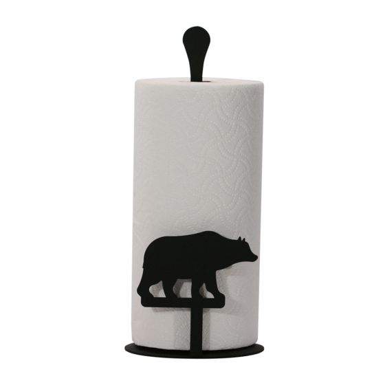 Wrought Iron Bear Paper Towel Stand
