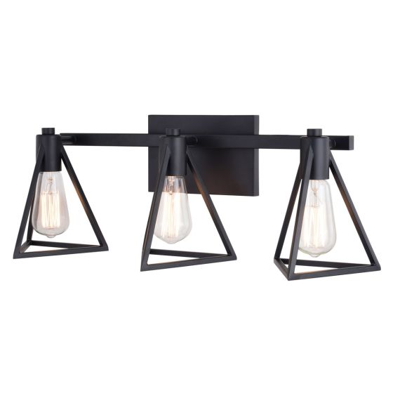Ravenna 3-Light Matte Black Vanity Light