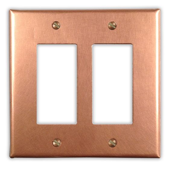 Raw Copper 2 Rocker/GFI Copper Switch Plate