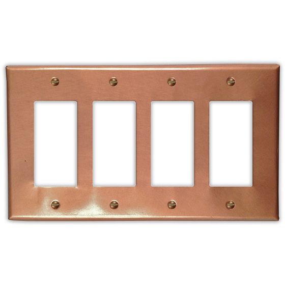 Raw Copper 4 Rocker/GFI Copper Switch Plate