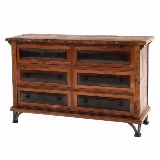 RED RIVER RUSTIC RECLAIMED 6 DRAWER DRESSER