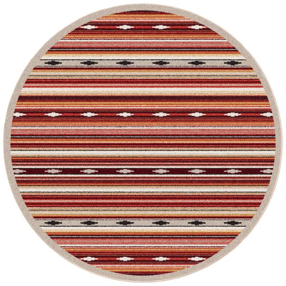 Remington Stripe Area Rug - Red Multi