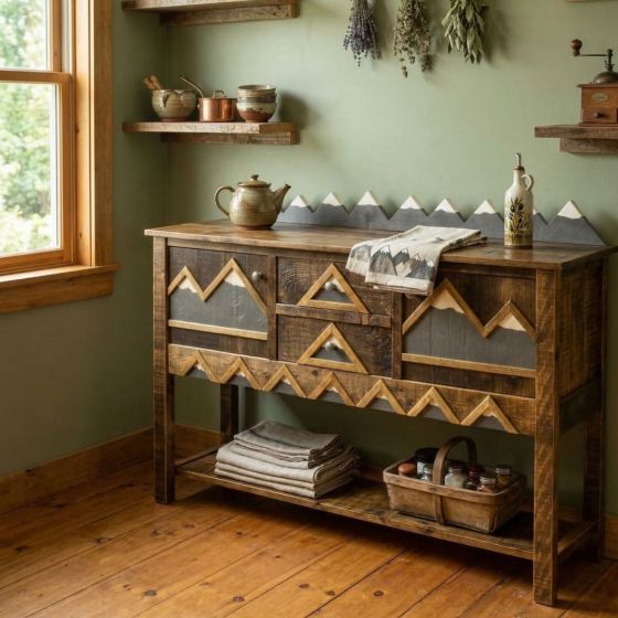 2 Door 2 Drawer Sideboard: Some lifestyle images are created with AI for visualization purposes. Crafted from natural solid wood, each piece is unique and will vary.