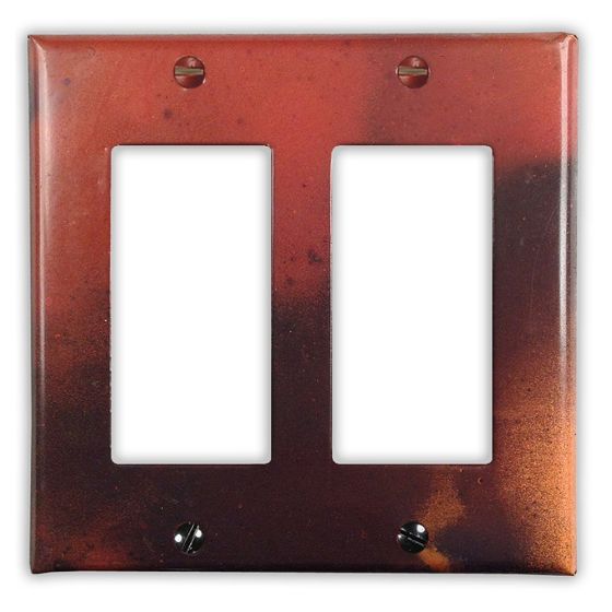 Rojo y Negro 2 Rocker/GFI Copper Switch Plate