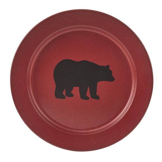 Rustic Black Bear Enamel Salad Plate