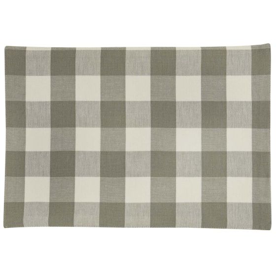 Rustic Dove Gray Checkered Backed Placemats