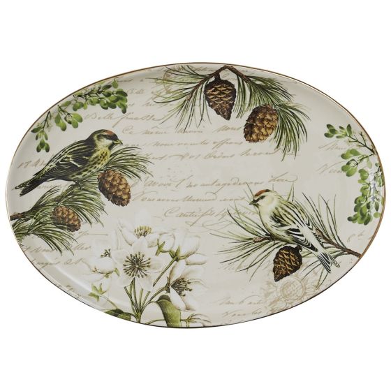 Rustic Forest Birds Serving Platter