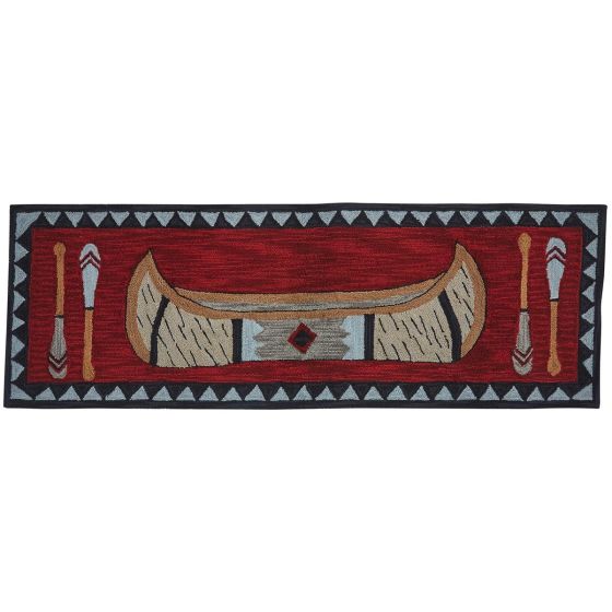 Rustic River Canoe Hooked Runner Rug
