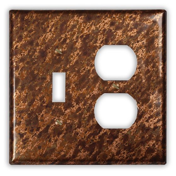 Sandstorm 1 Toggle 1 Outlet Copper Switch Plate