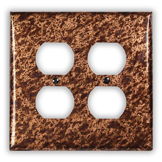 Sandstorm 2 Outlet Copper Switch Plate
