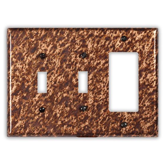 Sandstorm 2 Toggle 1 Rocker/GFI Copper Switch Plate