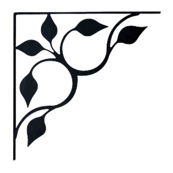 Wrought Iron Leaf Fan Shelf Brackets
