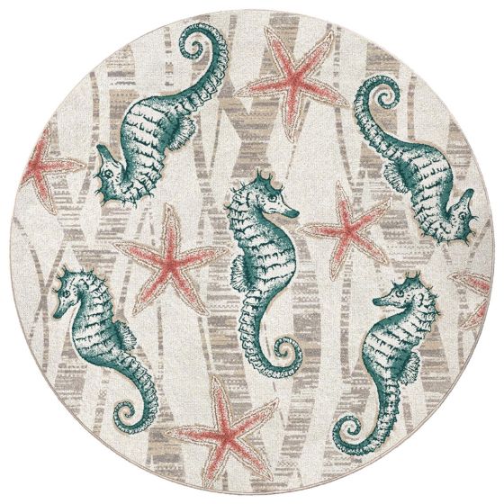 Seaweed Seahorse Rug - Mineral
