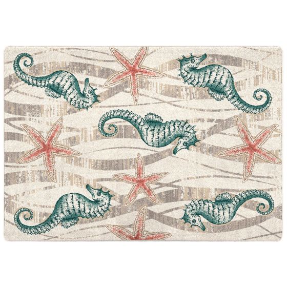 Seaweed Seahorse Rug - Mineral