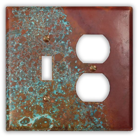 Sierra 1 Toggle 1 Outlet Copper Switch Plate