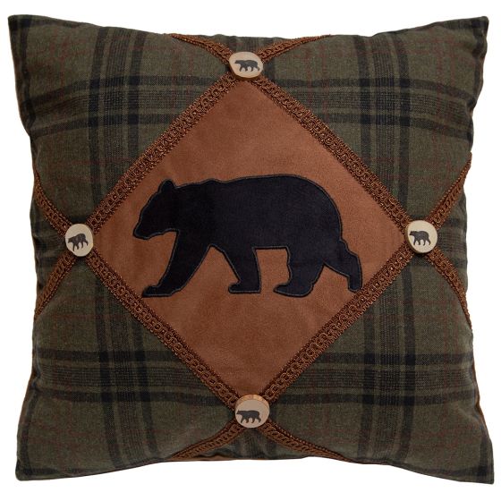 Bear & Bear Buttons Pillow