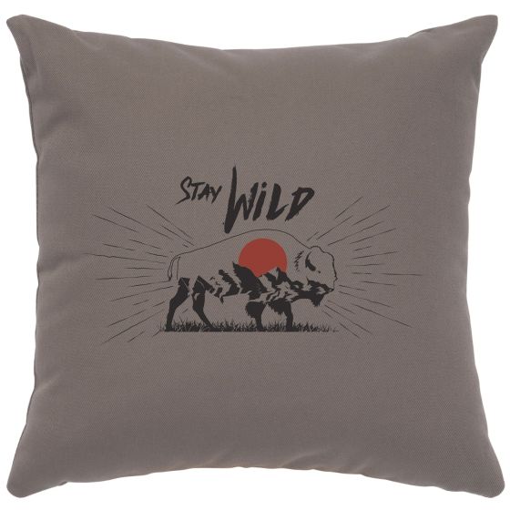 Stay Wild Image Decor Pillow - Chrome Cotton
