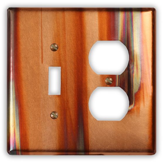 Stellar 1 Toggle 1 Outlet Copper Switch Plate