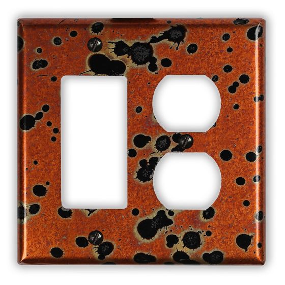 Sunburst 1 Rocker/GFI 1 Outlet Copper Switch Plate