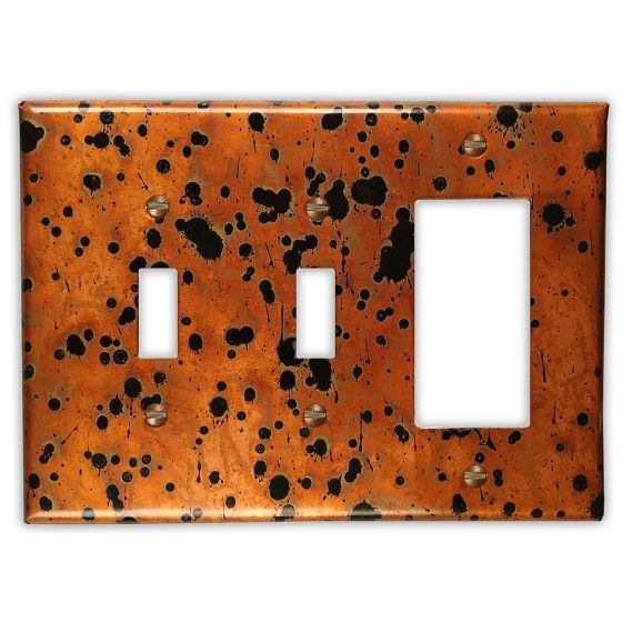 Sunburst 2 Toggle 1 Rocker/GFI Copper Switch Plate