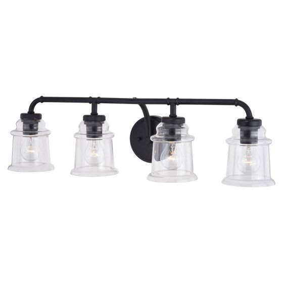 Toledo 4-Light Matte Black Vanity Light