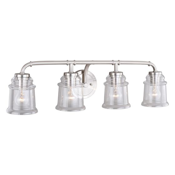 Toledo 4-Light Satin Nickel Vanity Light