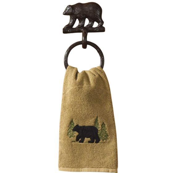 Cast Towel Ring Bear Hook