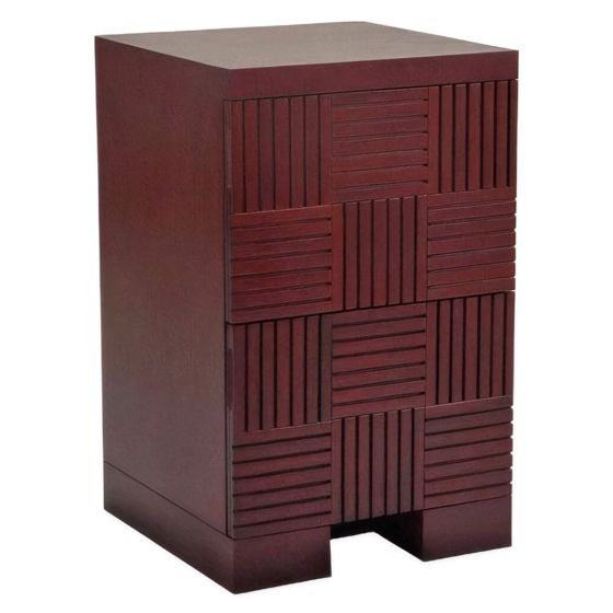 URBAN RUSTIC CONTEMPORARY 2 DRAWER MAHOGANY NIGHTSTAND