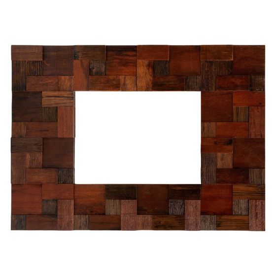 Urban Rustic Reclaimed Mahogany Wood Mirror