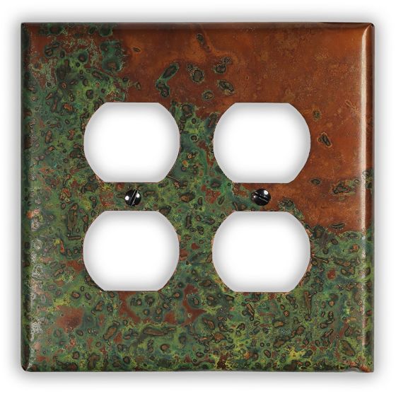 Verde 2 Outlet Copper Switch Plate