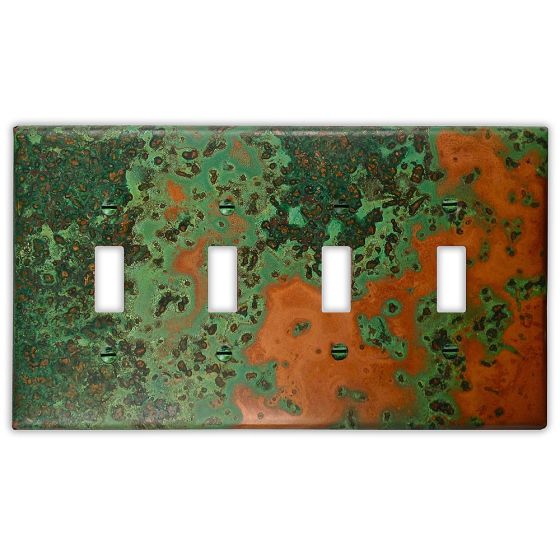 Verde 4 Toggle Copper Switch Plate