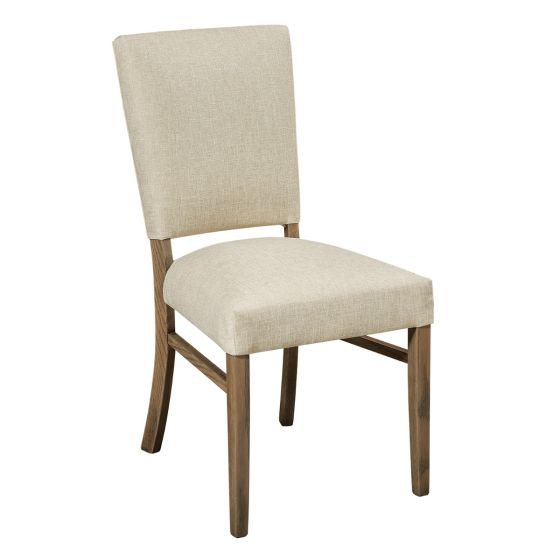 Warner Modern Upholstered Dining Side Chair - Almond Finish - Canvas Fabric Upholstery