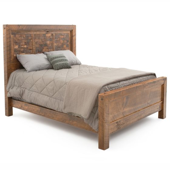 Rustic Brick in the Wall Barnwood Bed