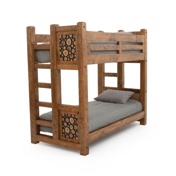 Rustic Campfire Barnwood Bunk Bed