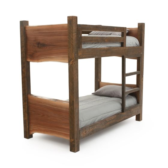 Live Edge Walnut Panel Barnwood Bunk Bed