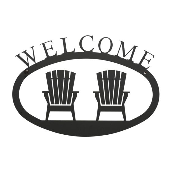 Wrought Iron Adirondacks Welcome Sign