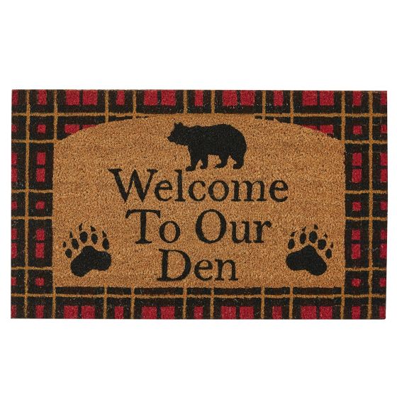 Welcome To Our Den Rustic Bear Door Mat