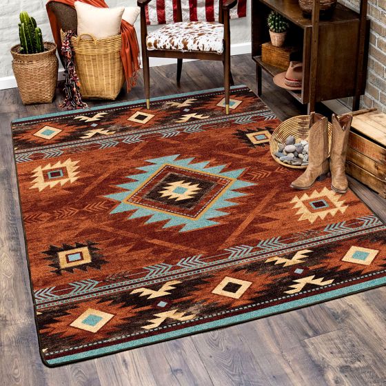 Whiskey River Rug - Rust