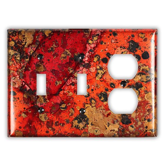Wildfire 2 Toggle 1 Outlet Copper Switch Plate