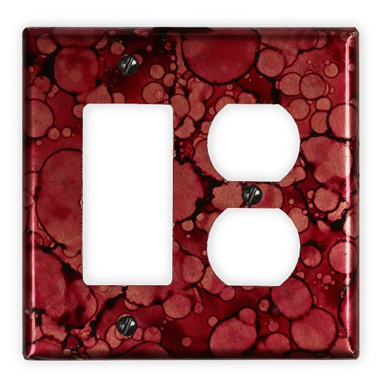 Wine Red 1 Rocker/GFI 1 Outlet Copper Switch Plate