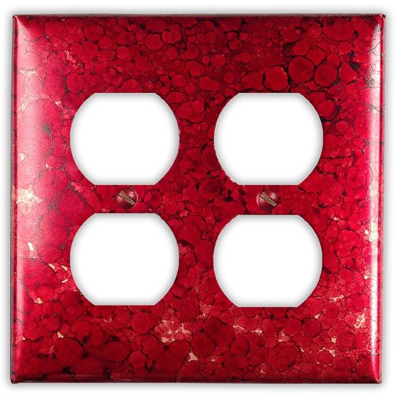 Wine Red 2 Outlet Copper Switch Plate