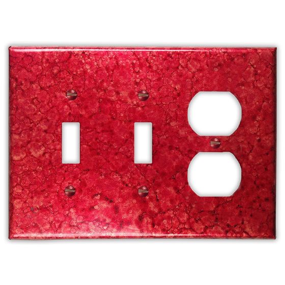 Wine Red 2 Toggle 1 Outlet Copper Switch Plate