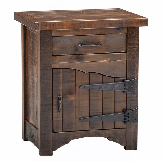 WOODLAND PARK RUSTIC 1 DRAWER ENCLOSED NIGHTSTAND