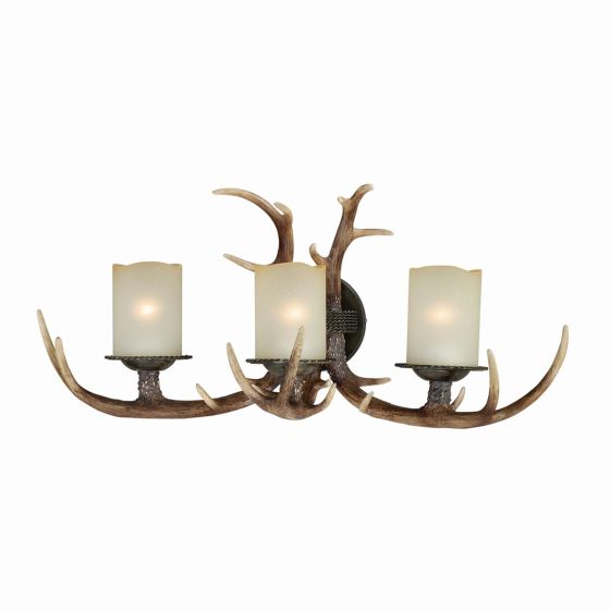 Yoho 3-Light Antler Black Walnut Vanity Light