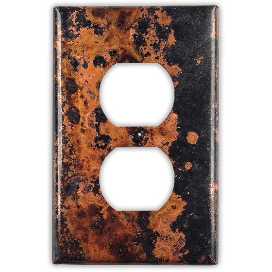 Zebra 1 Outlet Copper Switch Plate