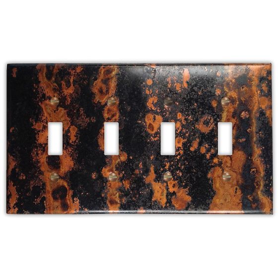 Zebra 4 Toggle Copper Switch Plate