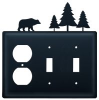 Wrought Iron Bear & Pine Triple Outlet/Switch/Switch Cover