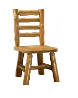 Cedar Lake Ladderback Log Dining Chair in Honey Finish