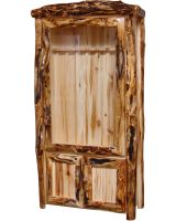 Beartooth Aspen Legacy Log Gun Cabinet - Log Trim - Natural Panel & Gnarly Log