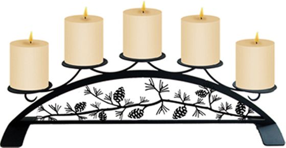 Wrought Iron Pincone Table Top Pillar Holder